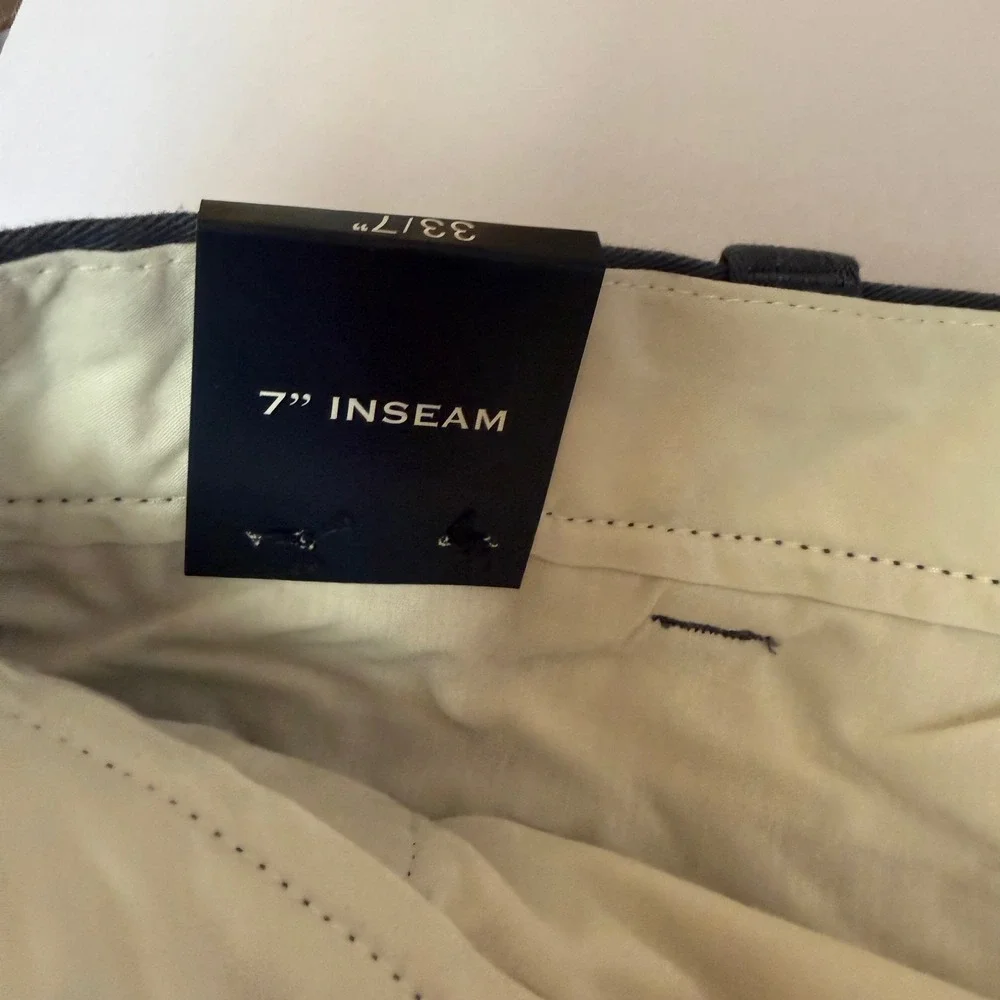 J.Crew Chino Shorts Mens 33 Navy Blue NEW 7 Inch Inseam Stretch Cotton L0923 - Picture 7 of 13